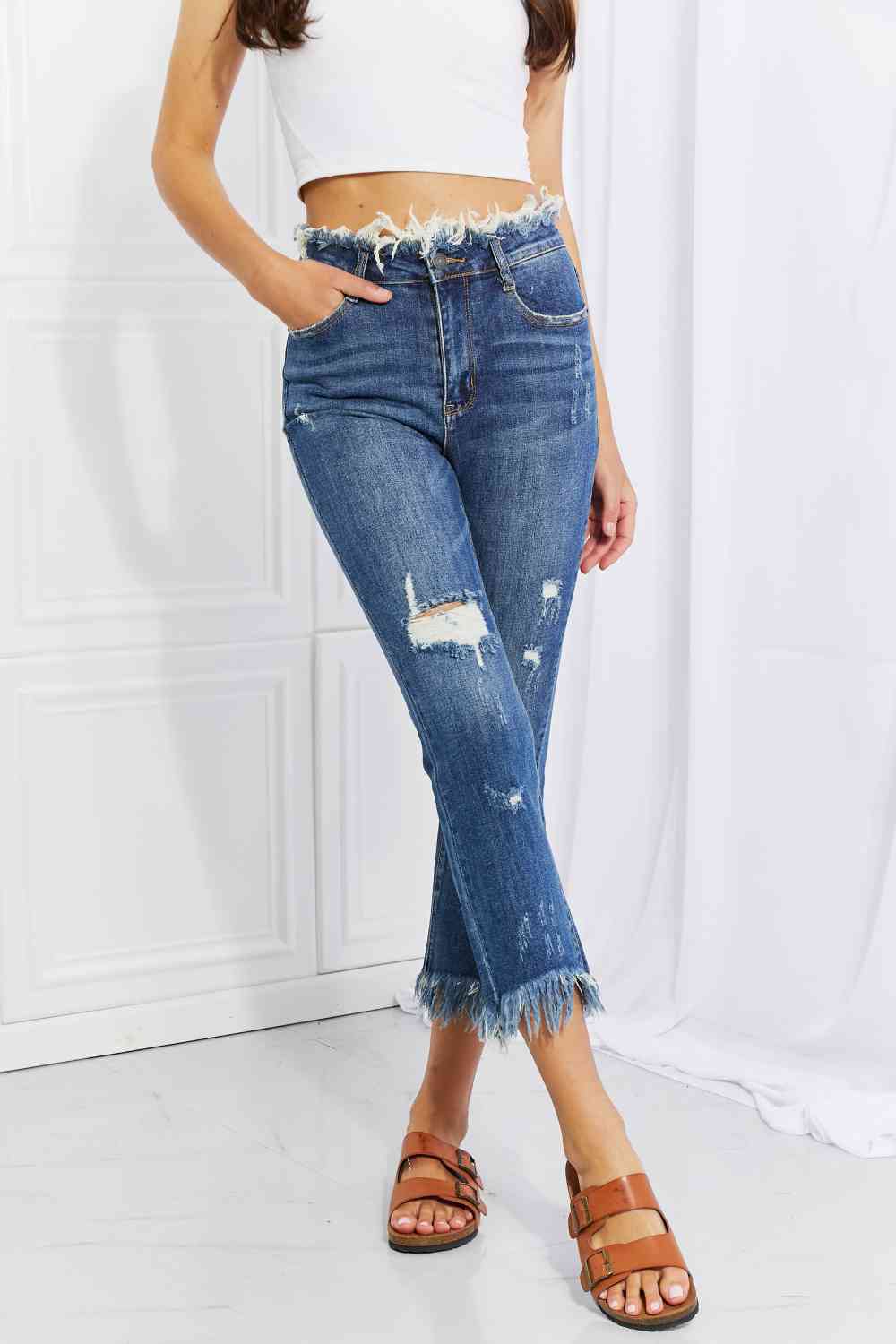 RISEN Undone Straight Leg Jeans