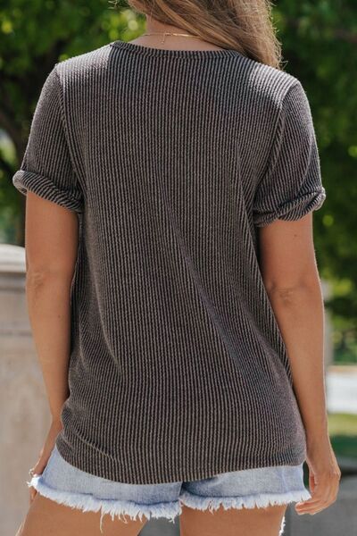 Ribbed Short Sleeve Tee